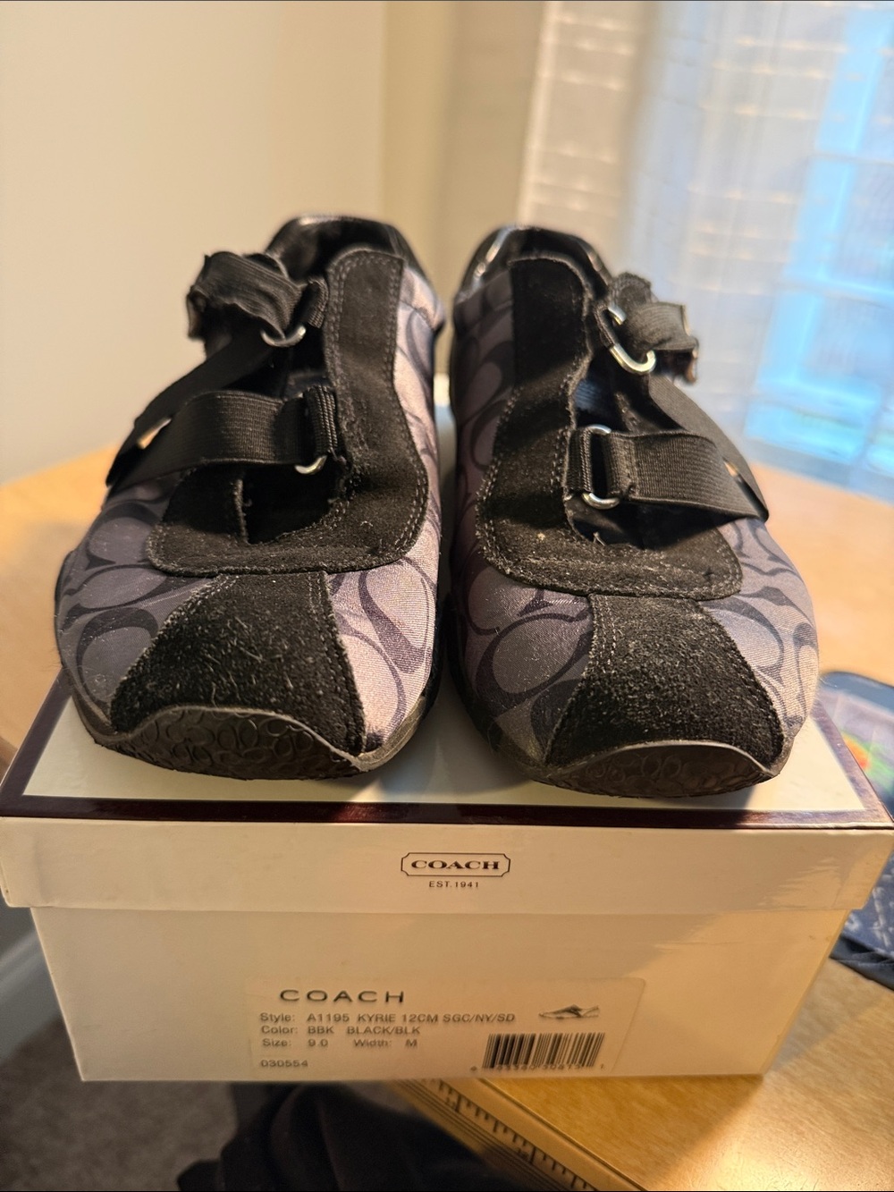 Coach Black and Gray Logo Slip-On Sneakers